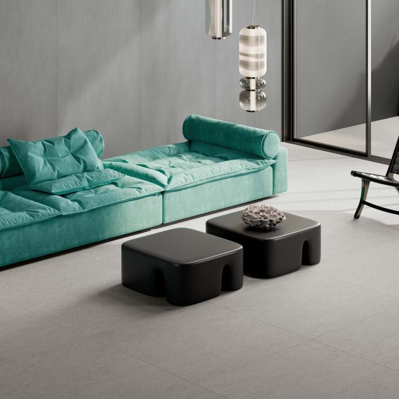 Carrelage en grès cérame aspect résine, gris, 60x120 cm - CS25066