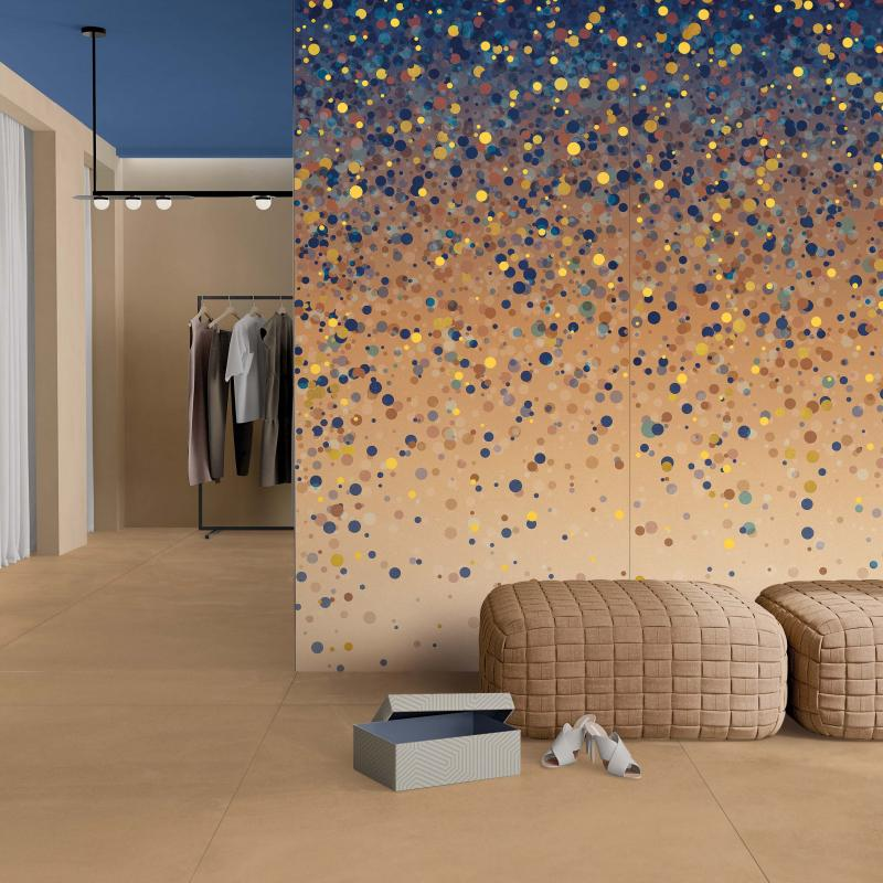 Carrelage en grès cérame aspect résine, orange, 60x120 cm - CS25068