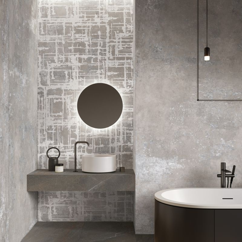 Abk Poetry Decor Lines Metal Cement Nat 20X20 - 60010671