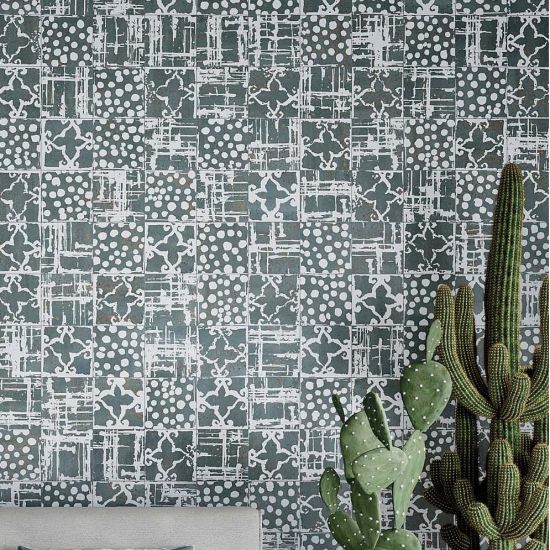 Abk Poetry Decor Lines Paint Verdigris Nat 20X20 - 60010670