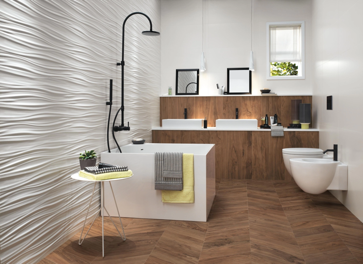 Atlas Concorde 3D Wall Design Ribbon White Matt 40X80 - 8SBW