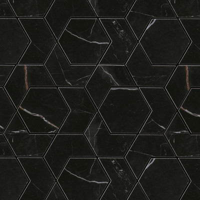 Mosaïque Atlas Concorde Marvel Dream Black Atlantis Hex Lapp. 25.4X29.6 - AOV1