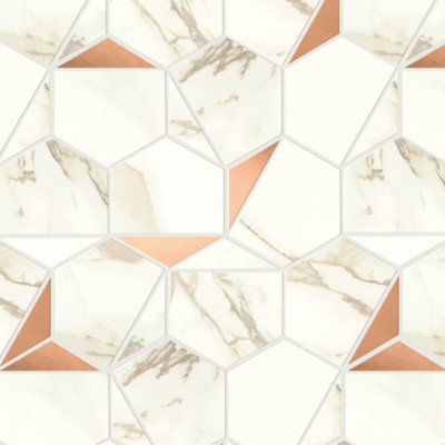 Mosaïque Atlas Concorde Marvel Shine Calacatta Imperiale Gold Hex Shiny 25.1X29 - A4WW