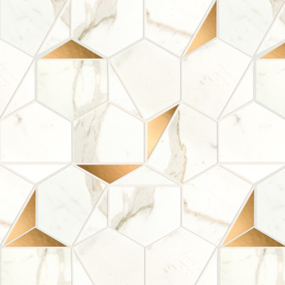 Mosaïque Atlas Concorde Marvel Shine Calacatta Prestigio Gold Hex Shiny 25.1X29 - A4WU