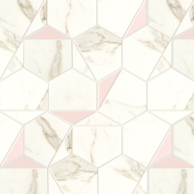 Mosaïque Atlas Concorde Marvel Shine Calacatta Prestigio Rose Hex Silk 25.1X29 - A4WS
