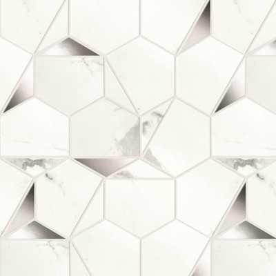 Mosaïque Atlas Concorde Marvel Shine Statuario Supremo Platino Hex Shiny 25.1X29 - A4WV