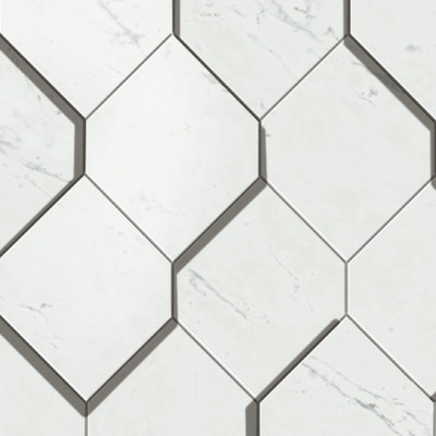 Mosaïque Atlas Concorde Marvel Stone Carrara Pure Esagono 3D 28.2X35.3 - AS4A