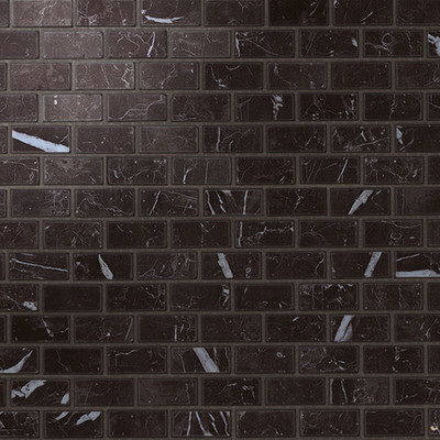Mosaïque Atlas Concorde Marvel Stone Nero Marquina Lapp. Burattato 29.8X29.8 - AS35