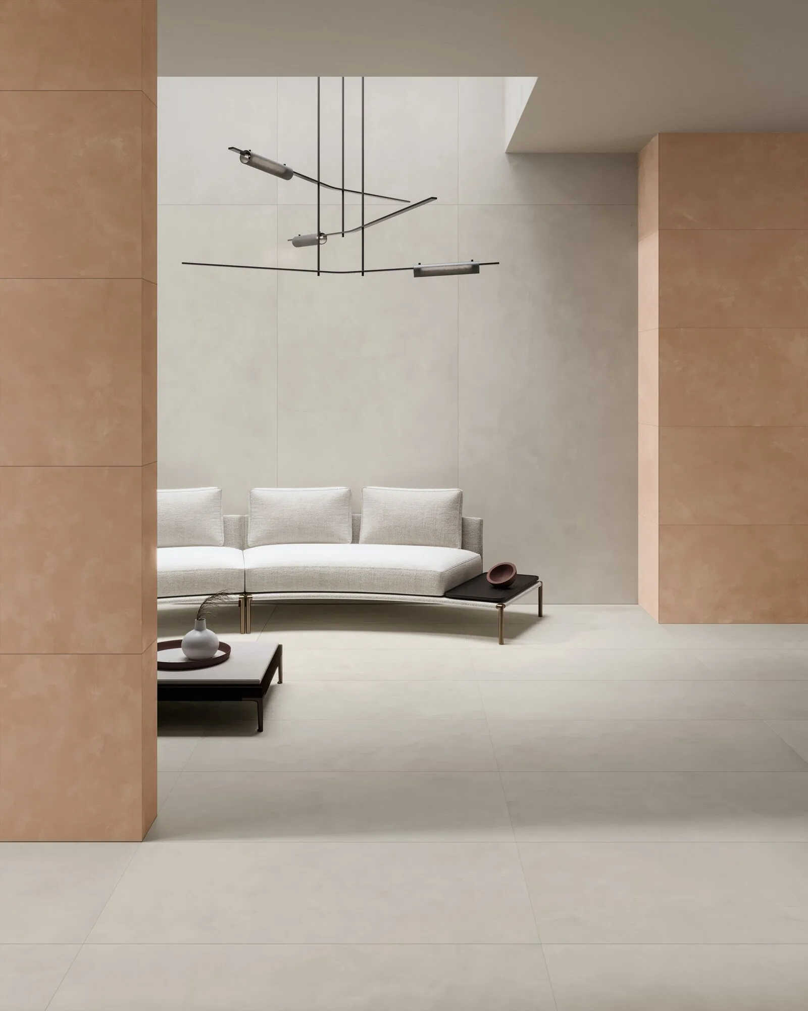 Carrelage en grès cérame aspect béton-résine, blanc, 60x120 cm - CS25024