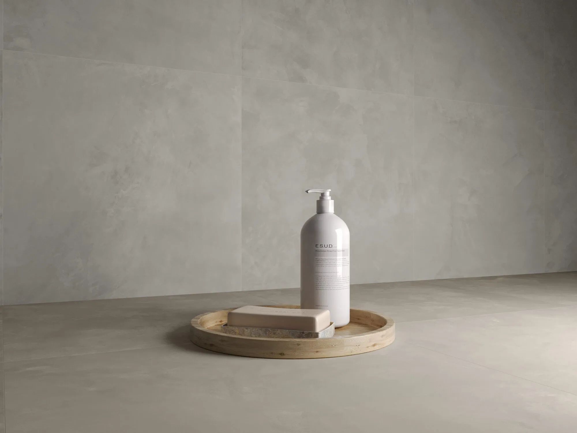Carrelage en grès cérame aspect béton-résine, taupe, 60x120 cm - CS25015