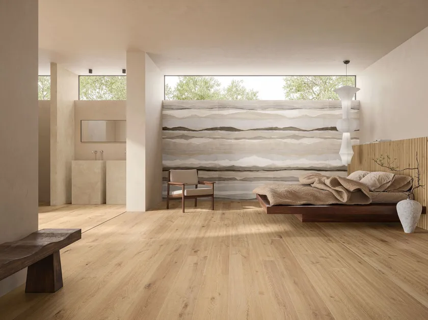 Carrelage de sol en grès cérame aspect bois noyer naturel, 20x120 cm - CS25013