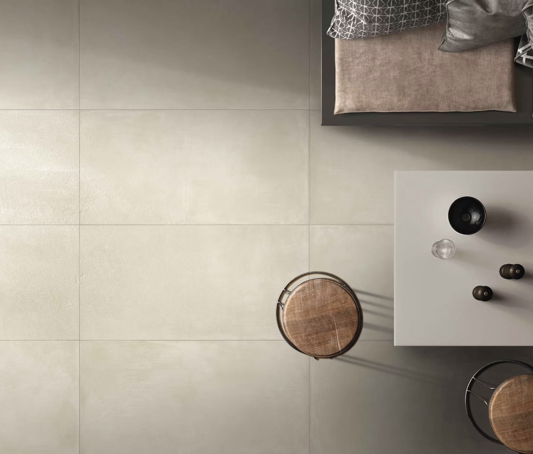 Grès Cérame Effet Béton Gratté Ivoire 60x120 - CEGP-0016