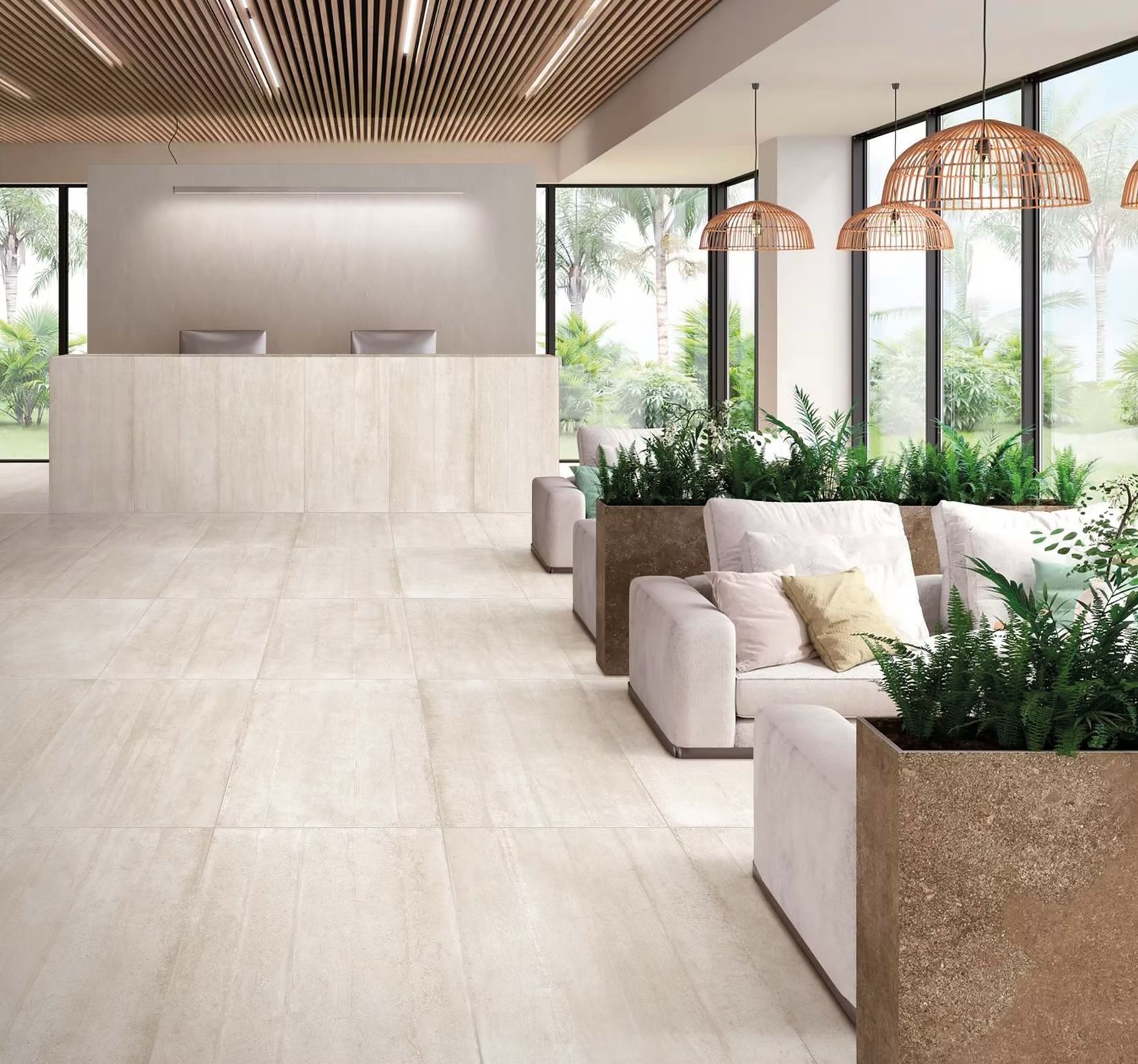 Grès Cérame Effet Béton Industrial Beige 60x120 - CEGP-0045