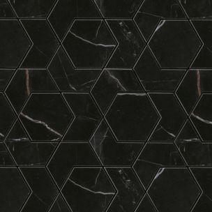 Mosaïque Atlas Concorde Marvel Dream Black Atlantis Hex Lapp. 25.4X29.6 - AOV1