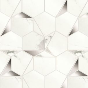 Mosaïque Atlas Concorde Marvel Shine Statuario Supremo Platino Hex Shiny 25.1X29 - A4WV