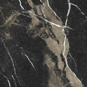 Carrelage Porcelaine Effet Marbre Veines Beige Noir Brillant 120X120 - Epib909