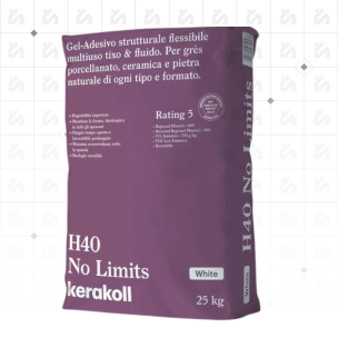 Kerakoll H40 No Limits White C2TE - Adhésif pour Carrelage (25kg sac)