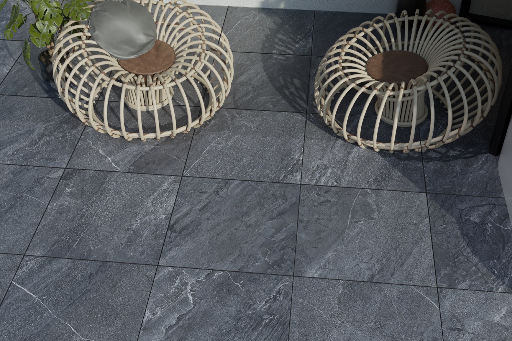 Carrelage Cérame Effet Pierre Jérusalem Anthracite 20Mm R11 60X120 - Eaae977