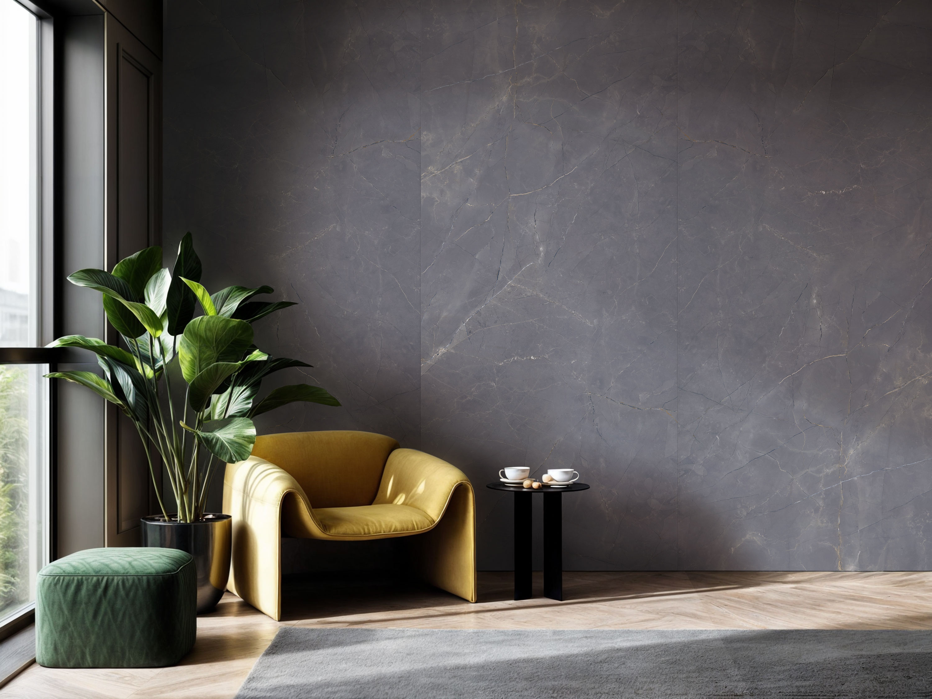 Carrelage Porcelaine Effet Marbre Naturel Noir Mat Rt 120x120 - EACL1516