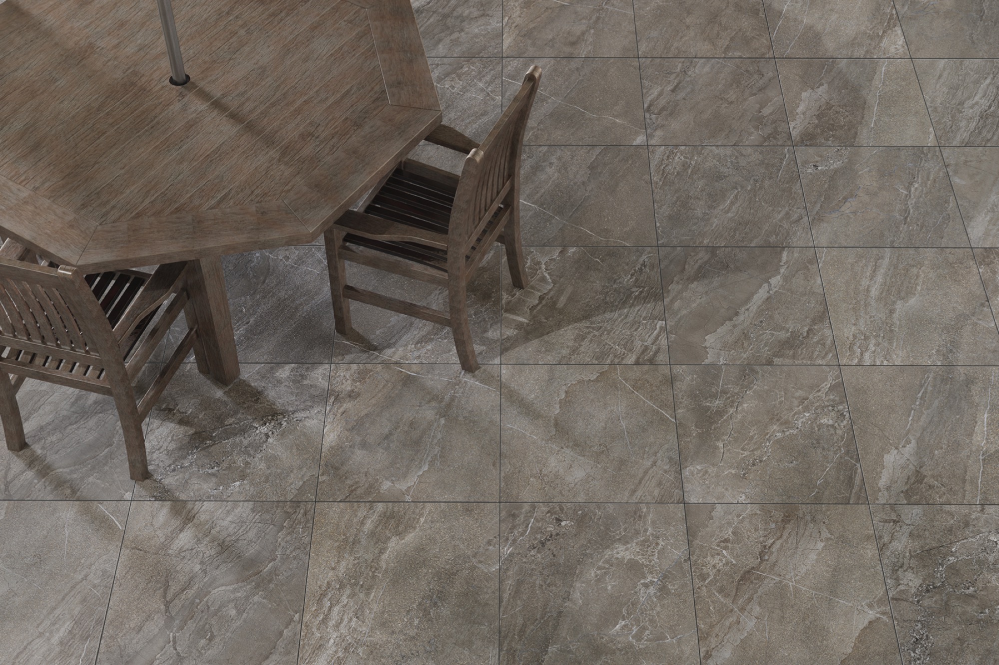 Carrelage Porcelaine Effet Pierre de Jérusalem Marron 20mm R11 60X60 - Eamr980
