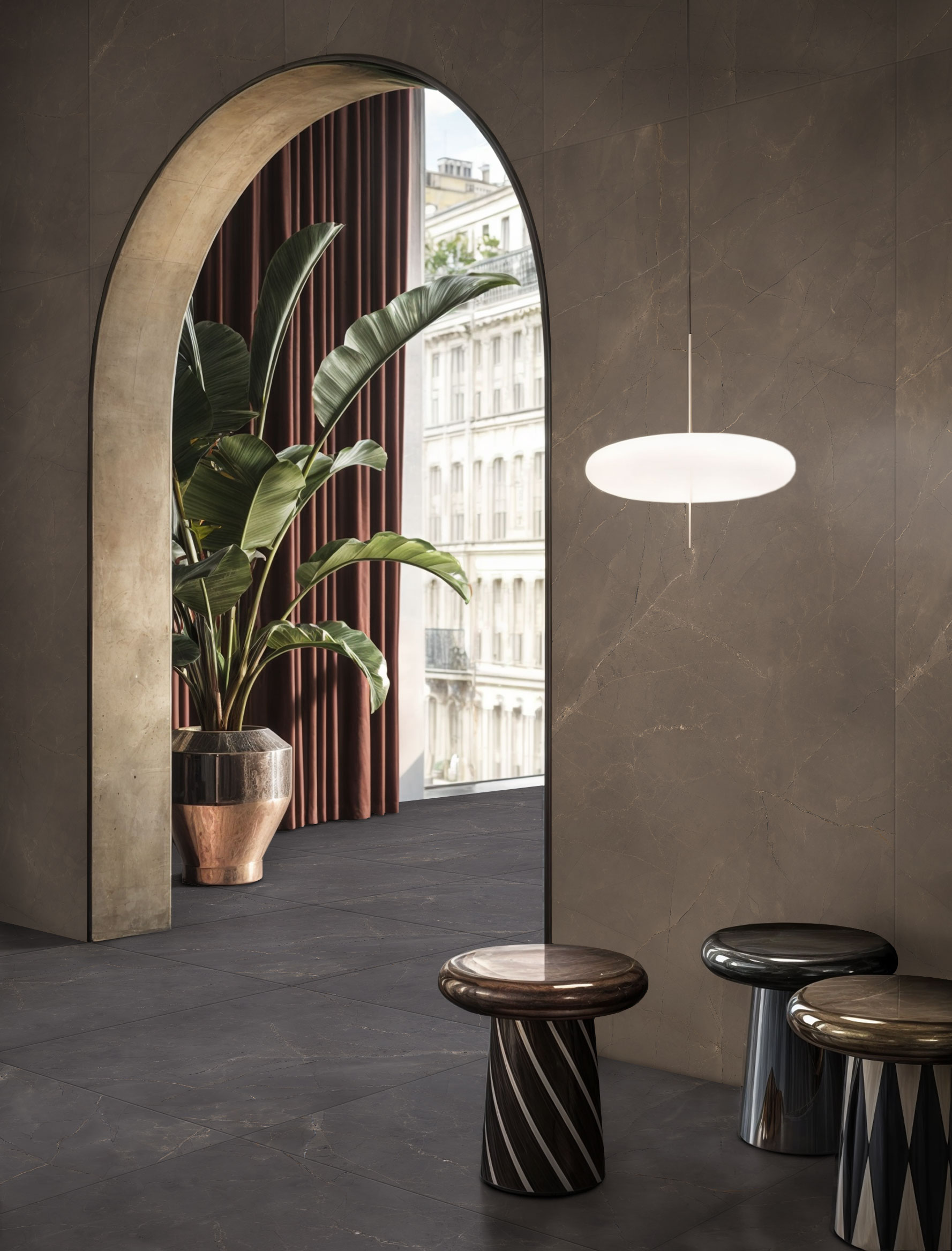 Carrelage Porcelaine Effet Marbre Naturel Marron Mat Rt 120x120 - EAOD1508