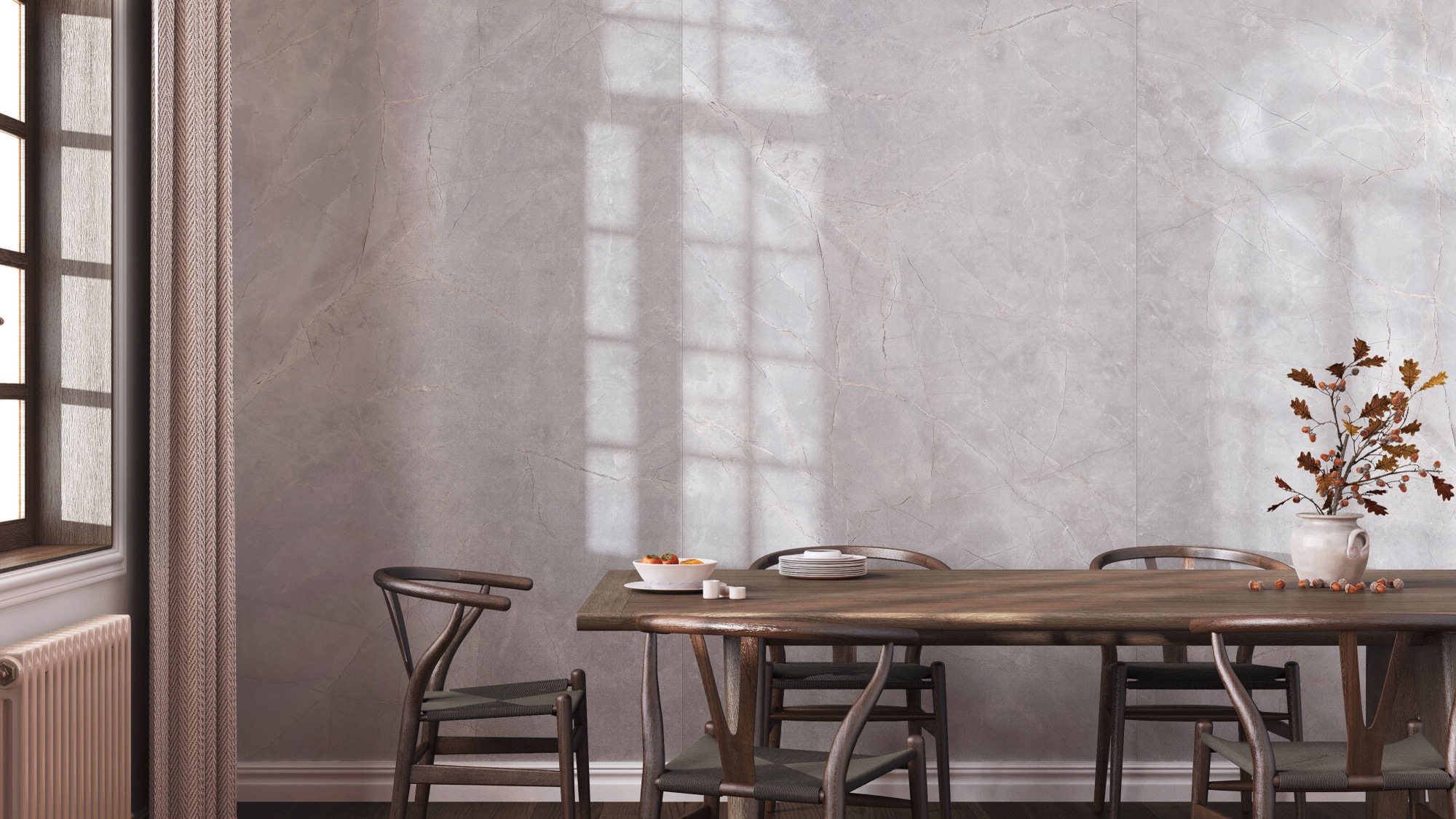 Carrelage Porcelaine Effet Marbre Naturel Gris Clair Mat Rt 120x120 - EAPL1504