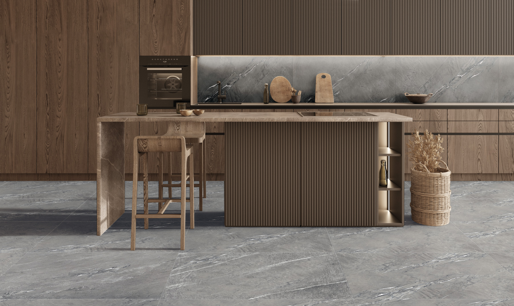 Carrelage Porcelaine Effet Grès Anthracite Mat 60X120 - Ecae224