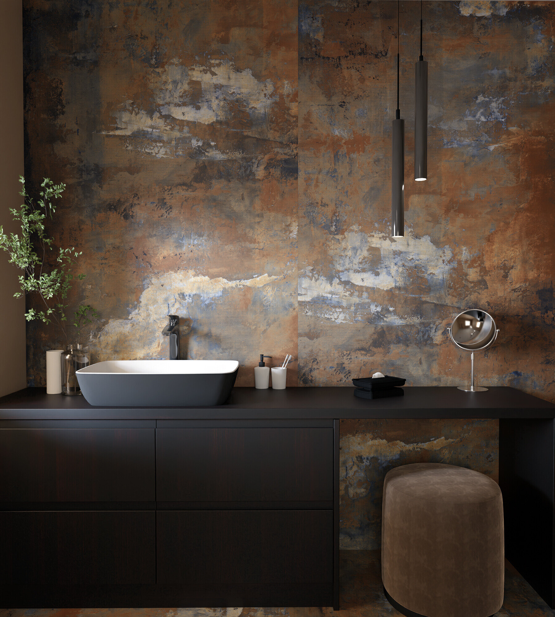 Carrelage Cérame Effet Ciment Industriel Corten 120X120 - Ecpm363