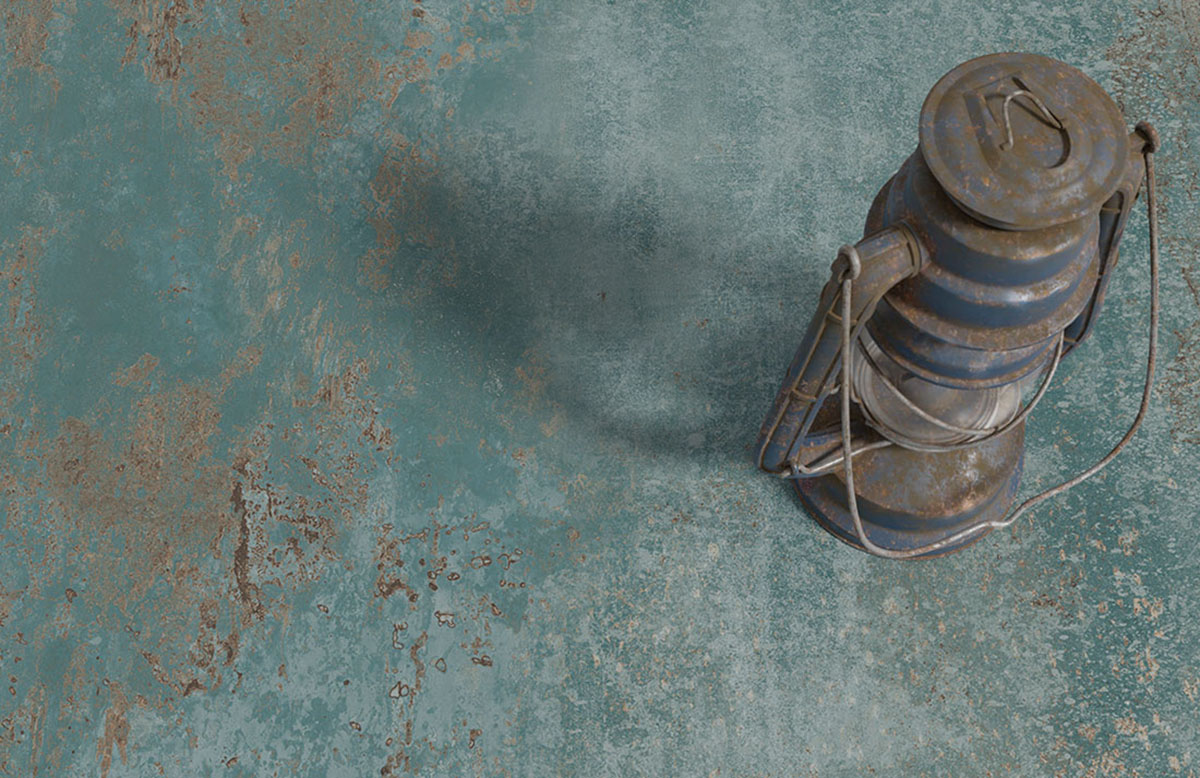 Carrelage Porcelaine Effet Métal Oxydé Vert 120X120 - Efjo426