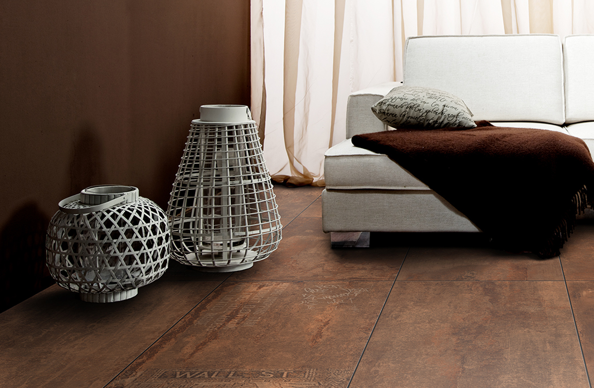 Carrelage Porcelaine Effet Métal Oxydé Corten 80X80 - Efrt050