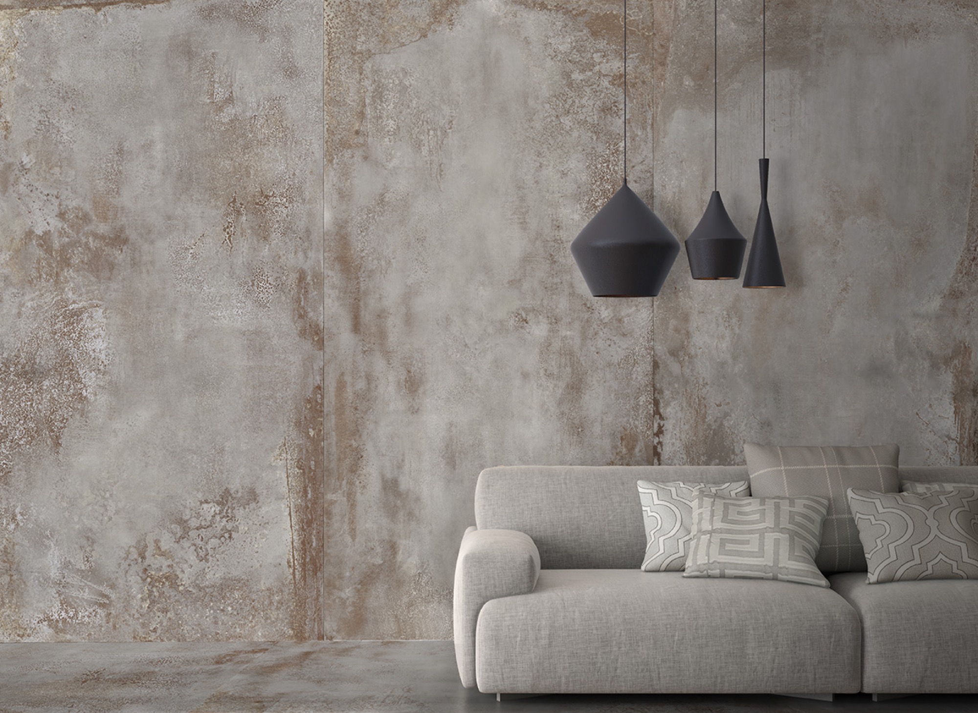 Carrelage Porcelaine Effet Métal Oxydé Blanc 60X60 - Efwe039