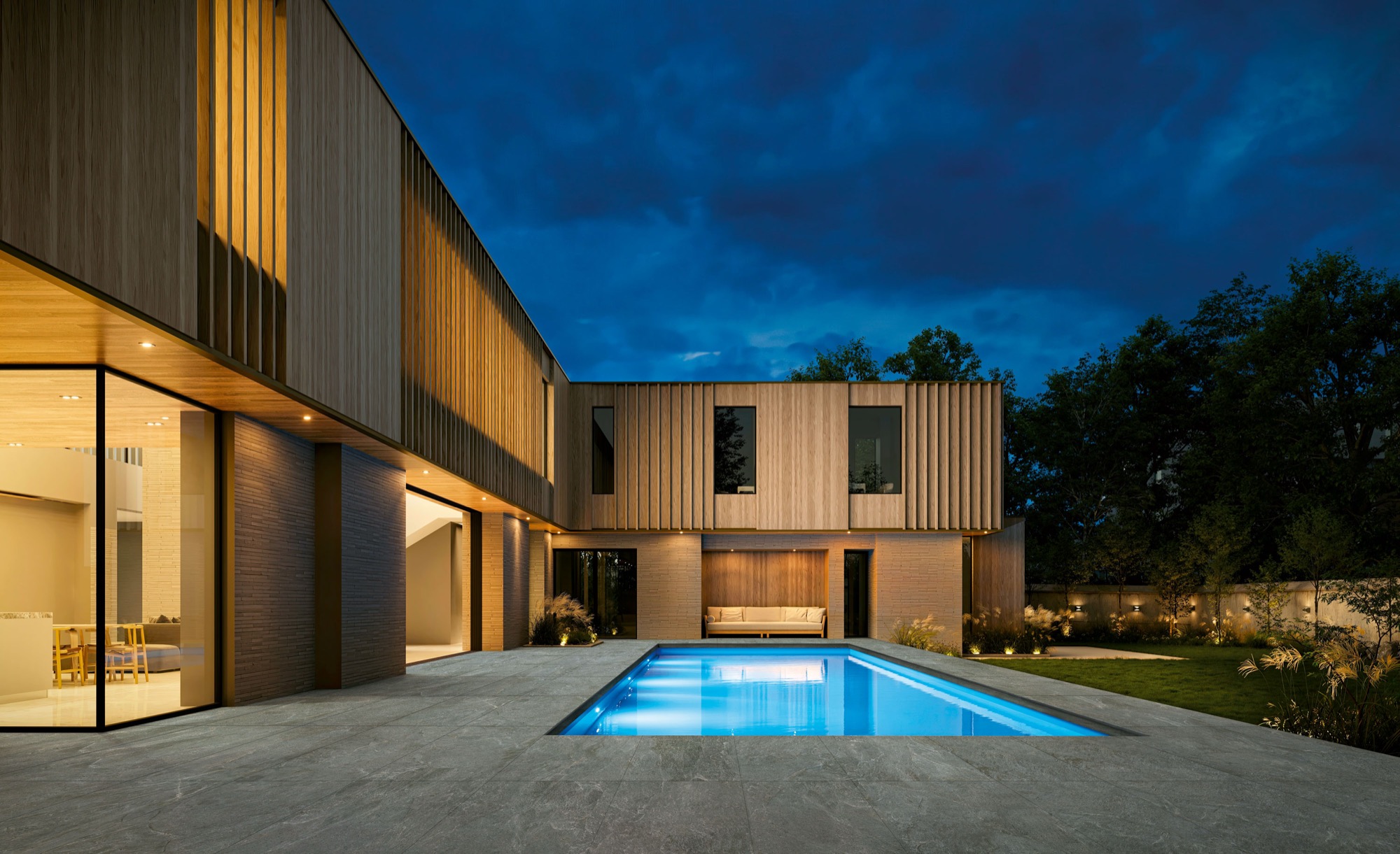 Carreau de porcelaine effet pierre antidérapant Deluxe gris foncé 30x60 - EGSM1606