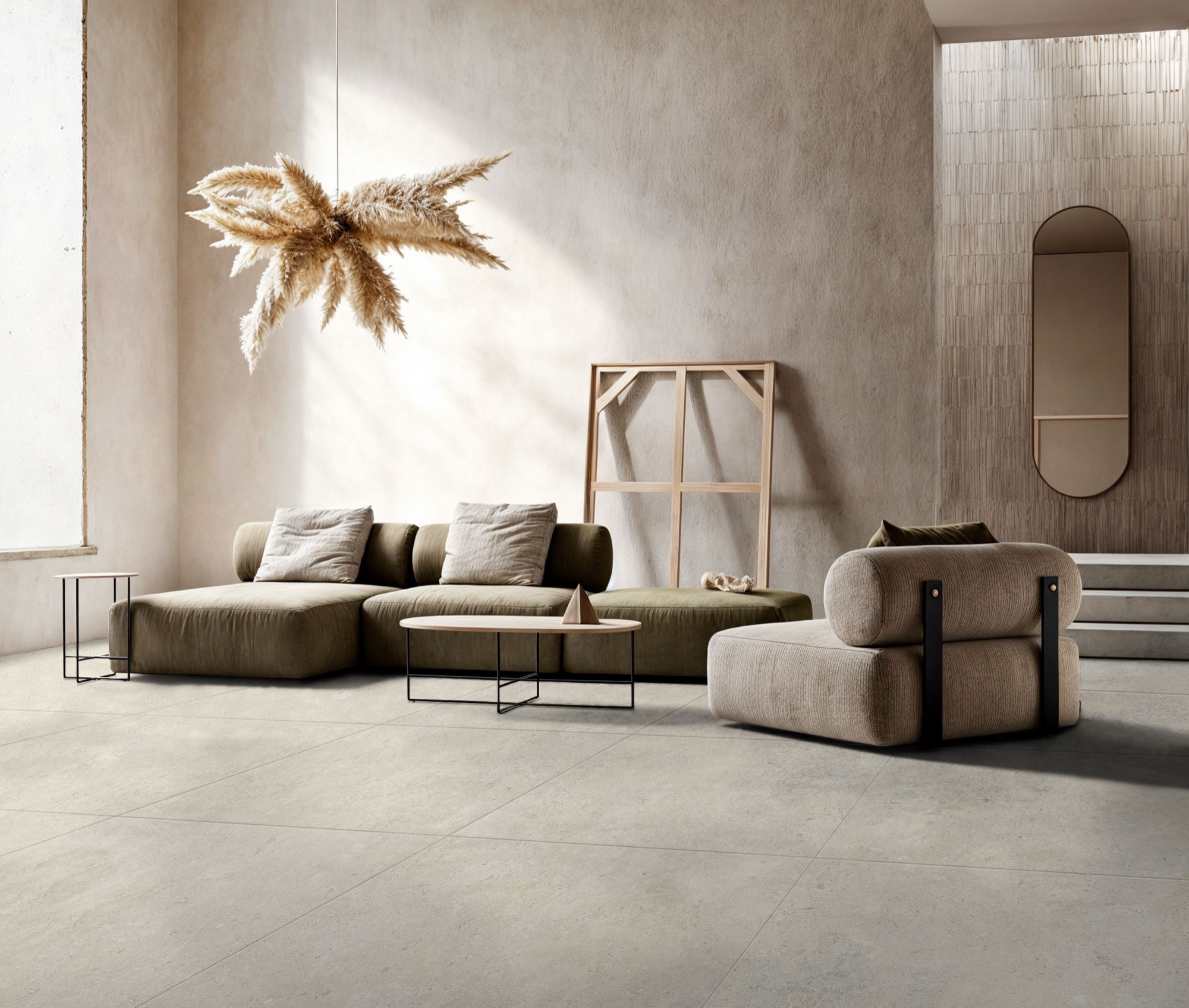 Carrelage Porcelaine Effet Pierre Naturelle Moderne Blanc Mat Rt 120x120 - EHCK1609