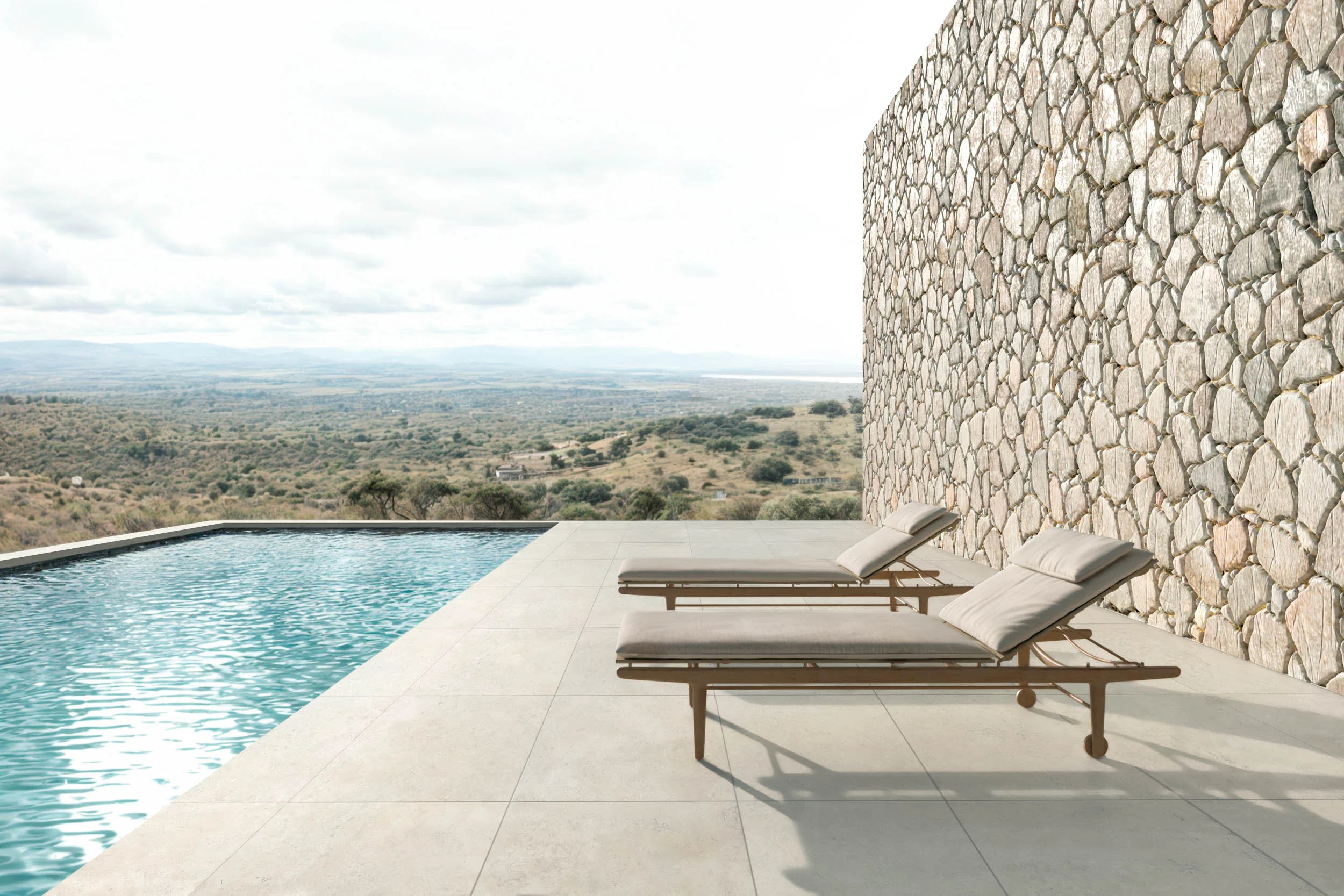 Carrelage Moderne Effet Pierre Naturelle en Porcelaine Antidérapant Blanc 60x60 - EHCK1614