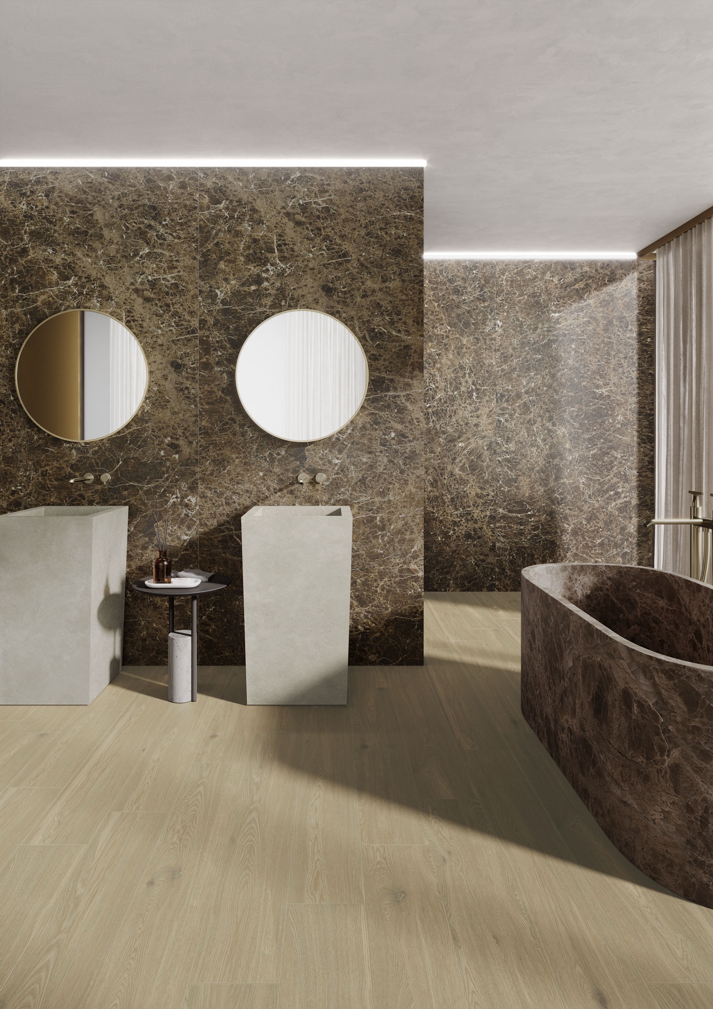 Grès cérame effet marbre Emperador Brun mat 60x60 - EI6059