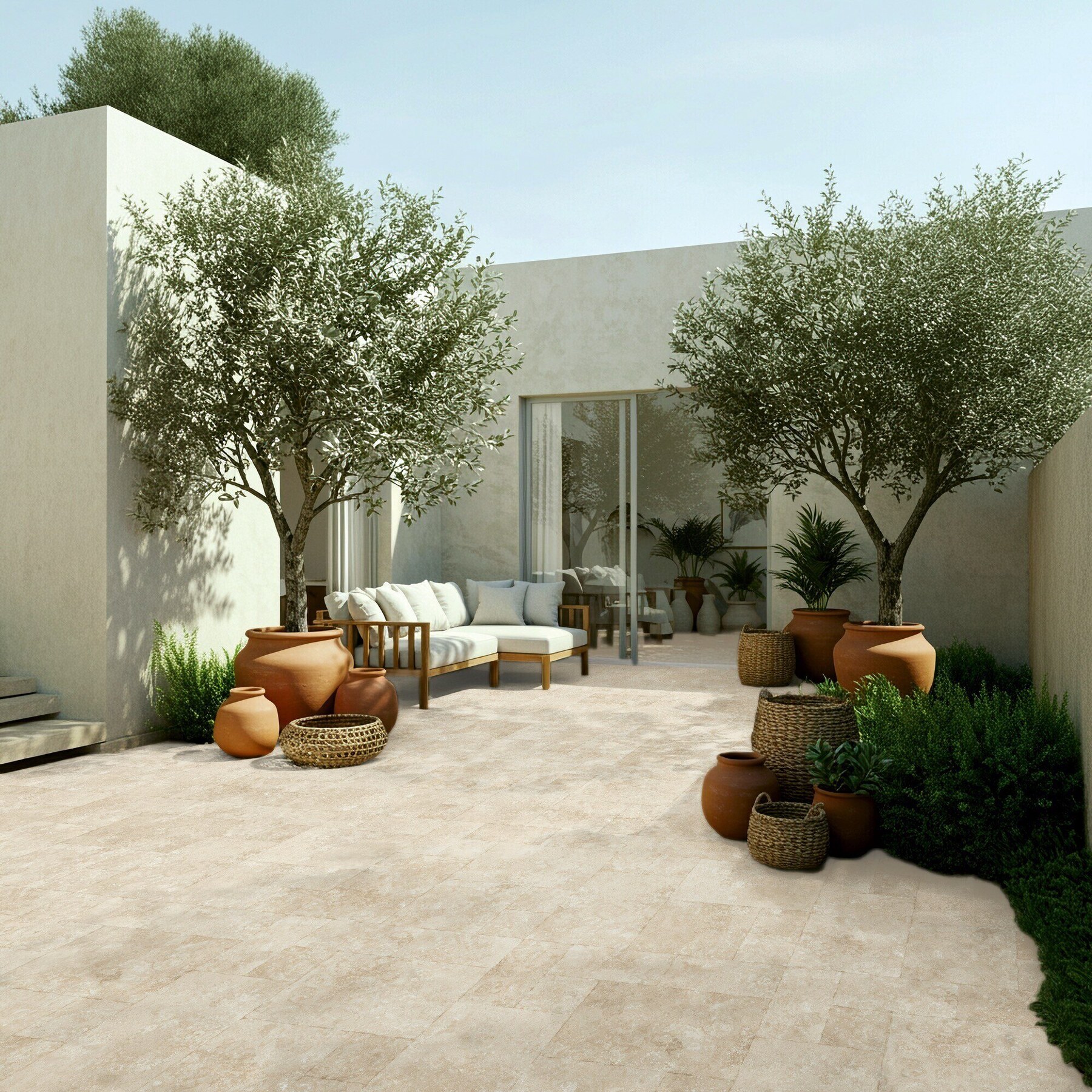 Carreau de porcelaine effet pierre Materic Beige 60x60 - EI6064