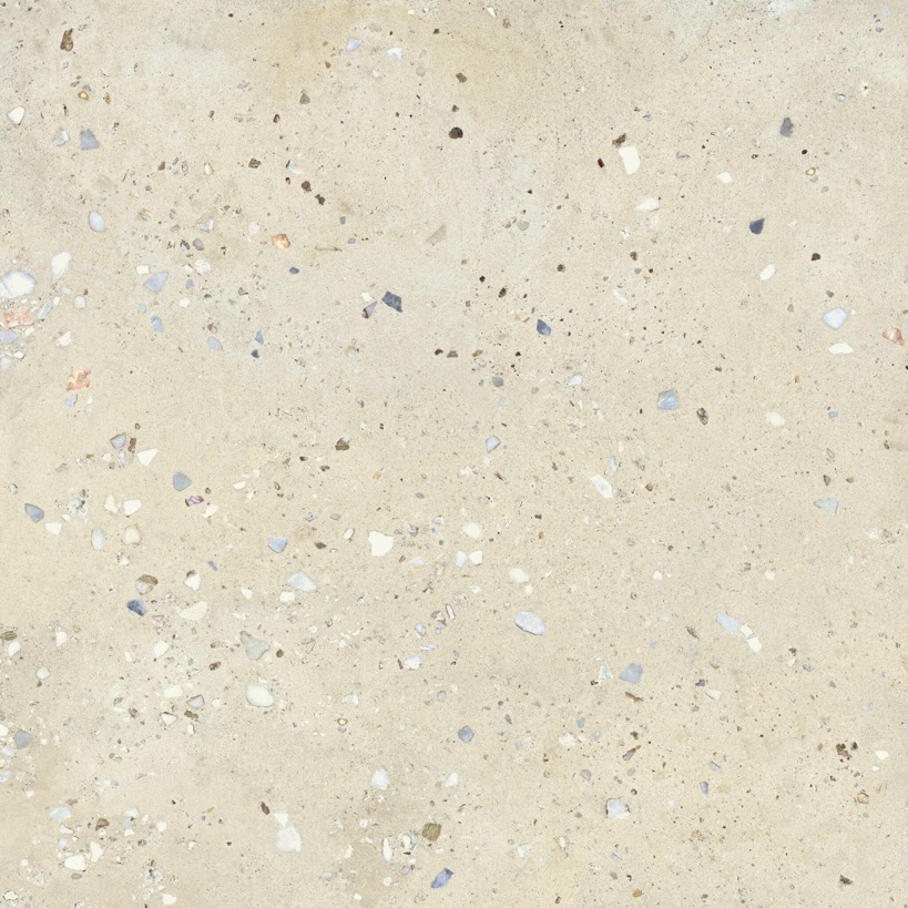 Carrelage de sol en porcelaine effet pierre terrazzo ivoire 60x120 - EI6075