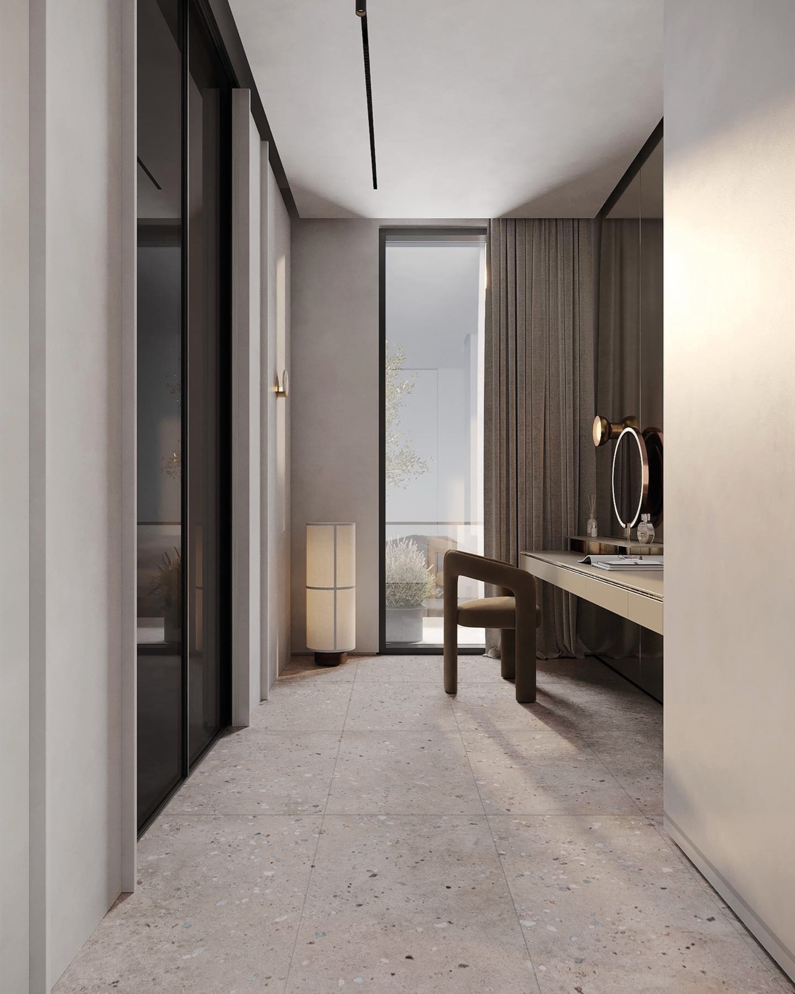 Carreau de porcelaine effet pierre terrazzo gris 60x120 - EI6078