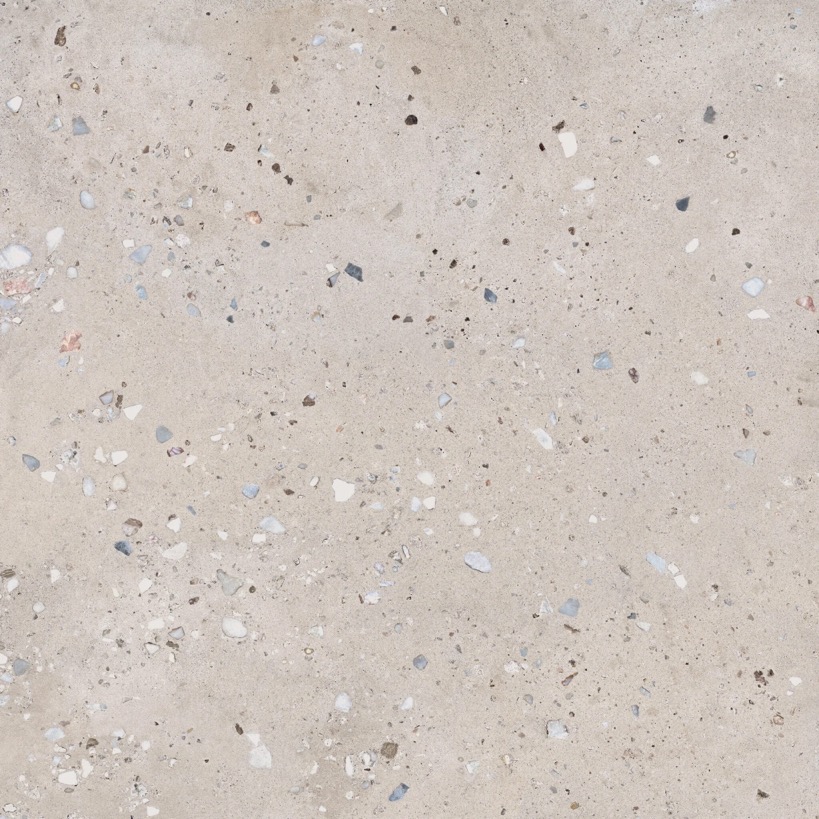Carrelage de sol en porcelaine effet pierre terrazzo gris 120x120 - EI6069