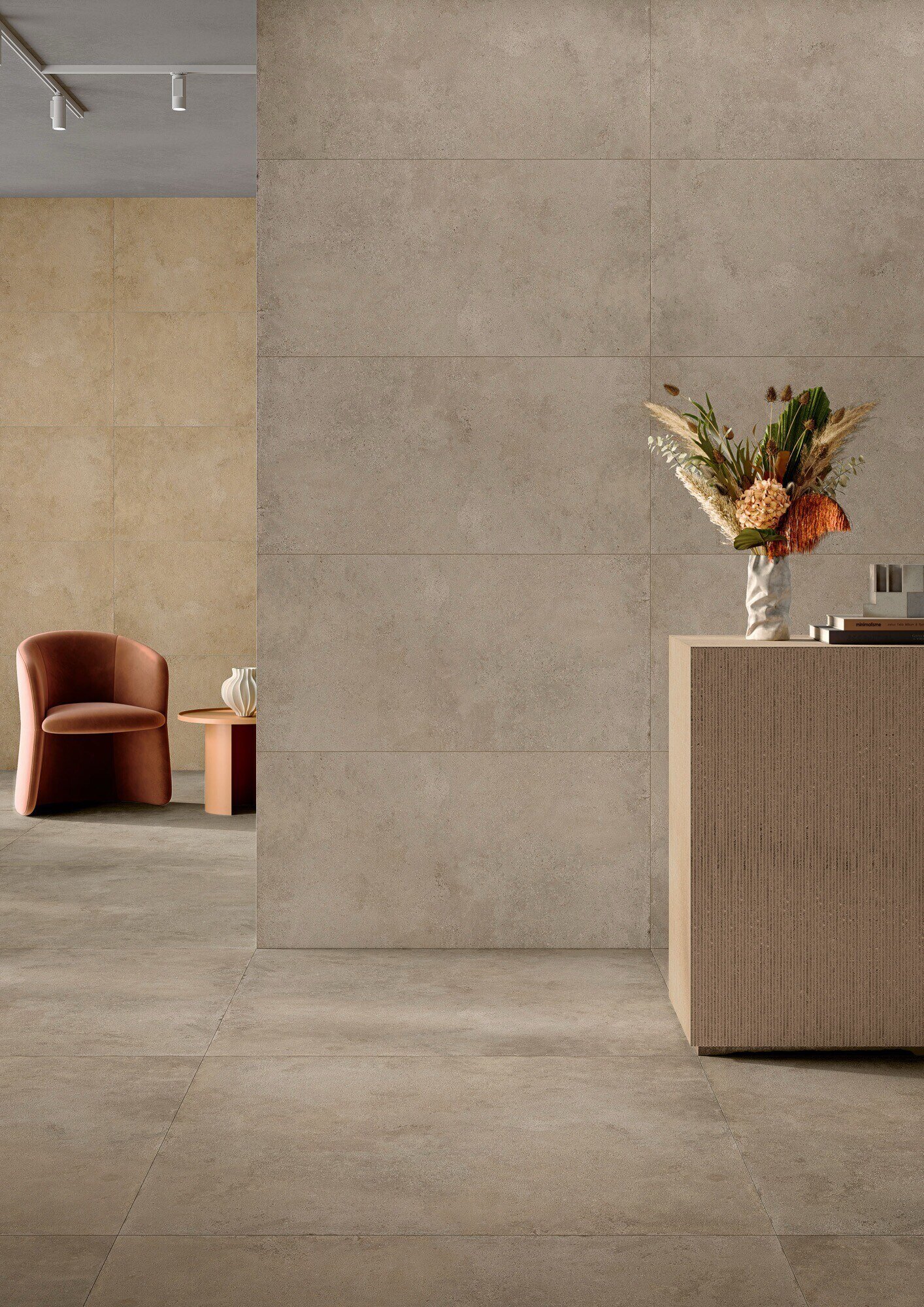 Carrelage extérieur effet béton antidérapant R11 Taupe 60x120 - EO7039