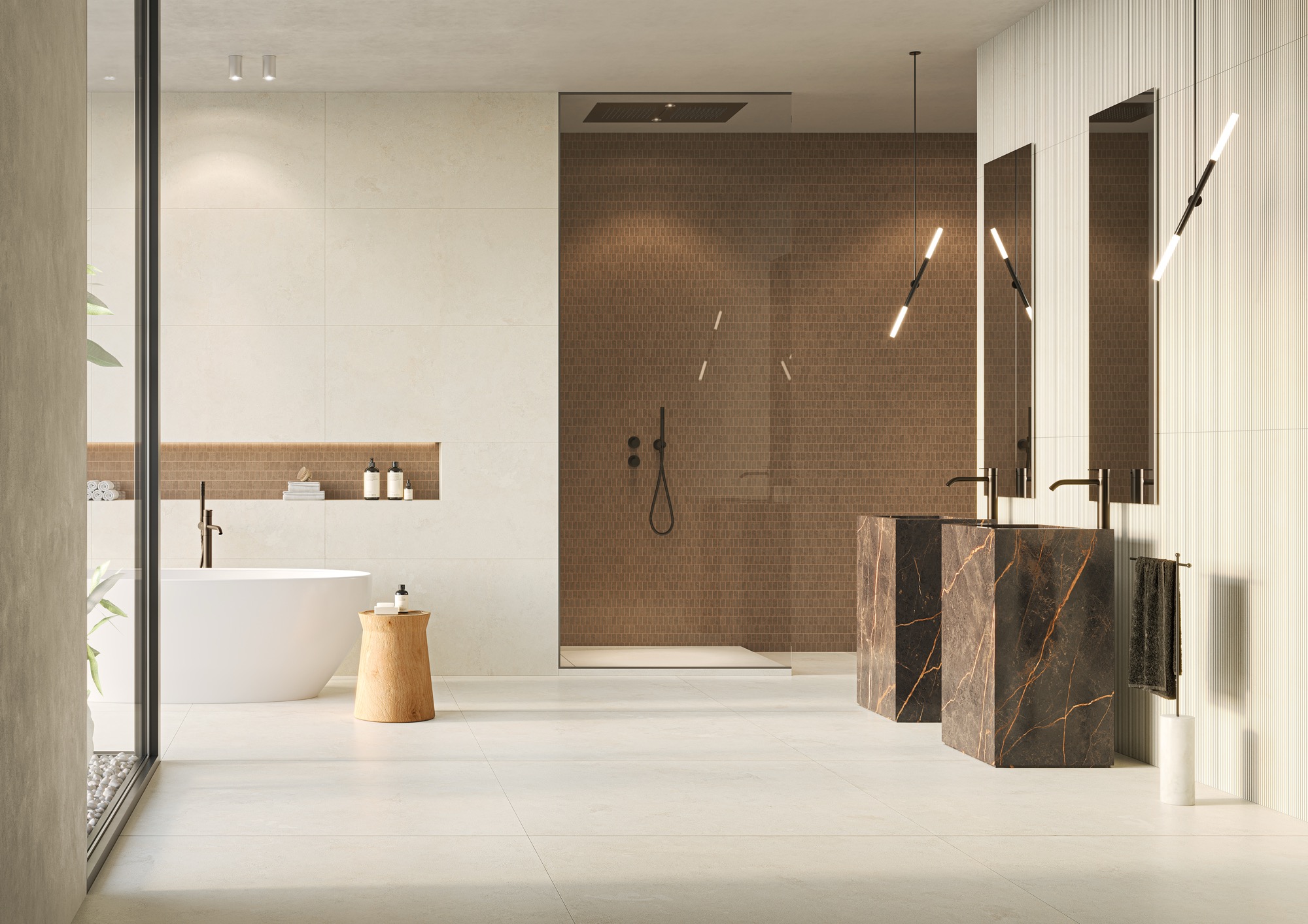 Grès cérame effet béton blanc 60x120 - EI6107