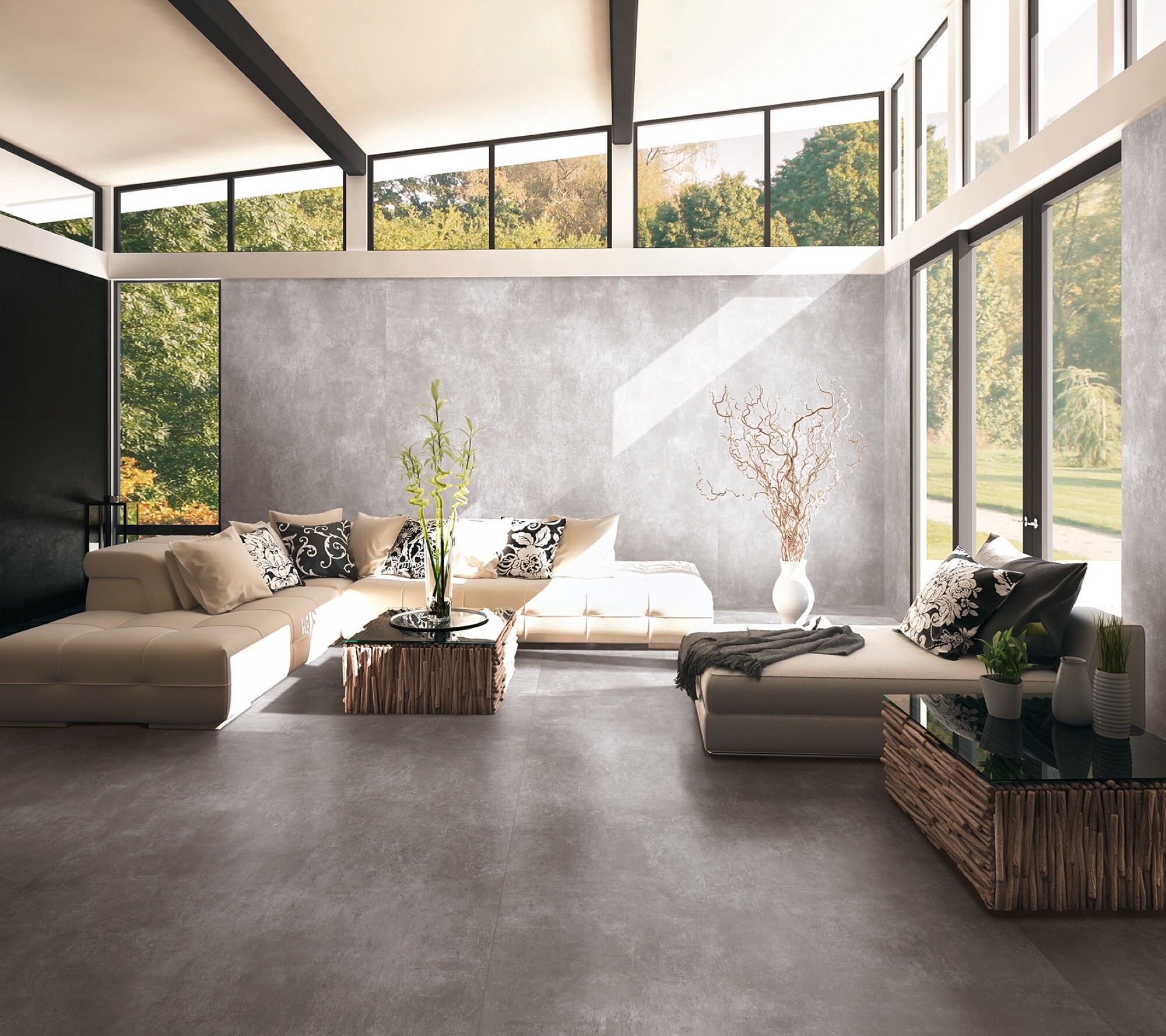 Carrelage Porcelaine Effet Résine Gris Clair 80X80 - Elah072