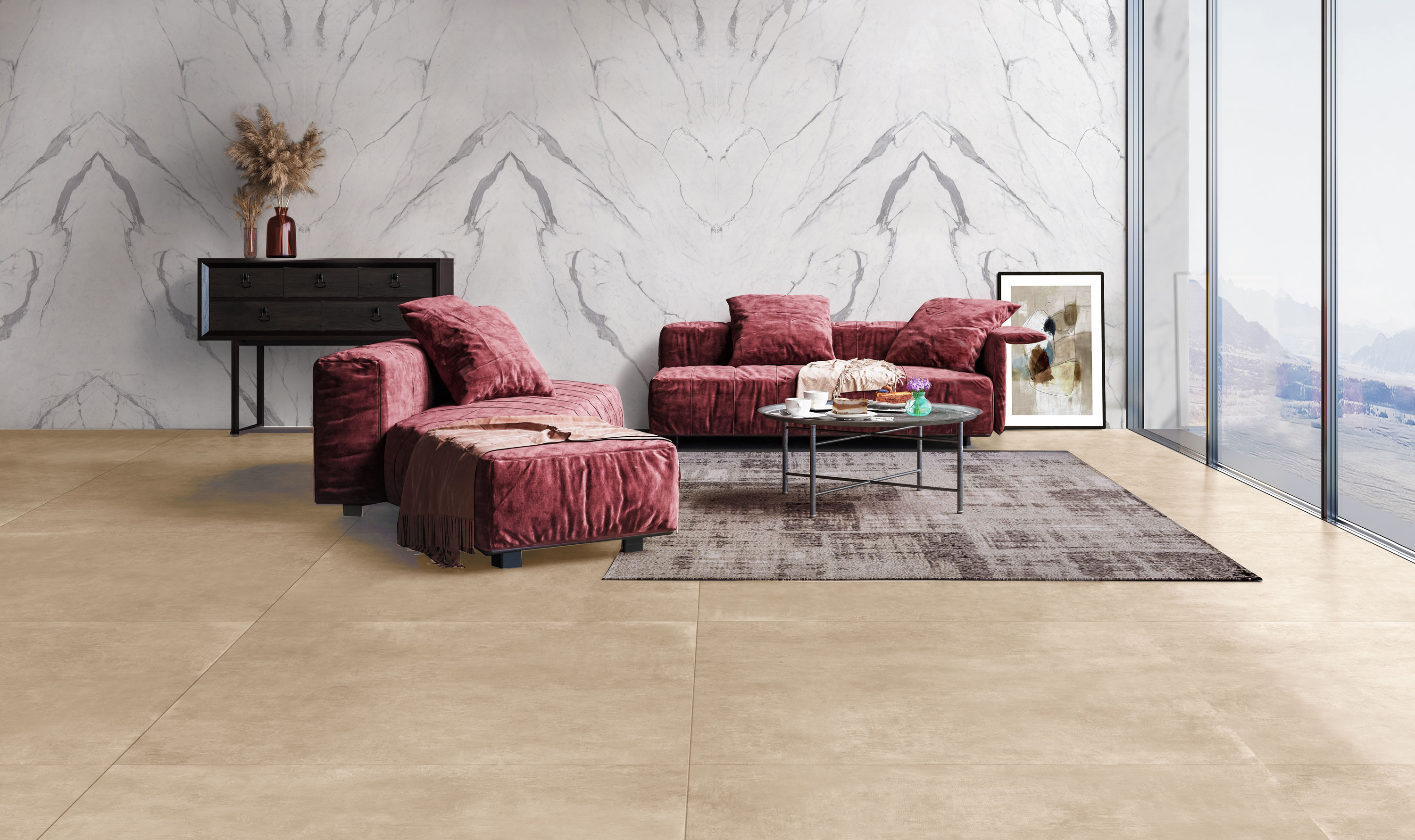 Carrelage Porcelaine Effet Résine Ivoire 80X80 - Elcm066