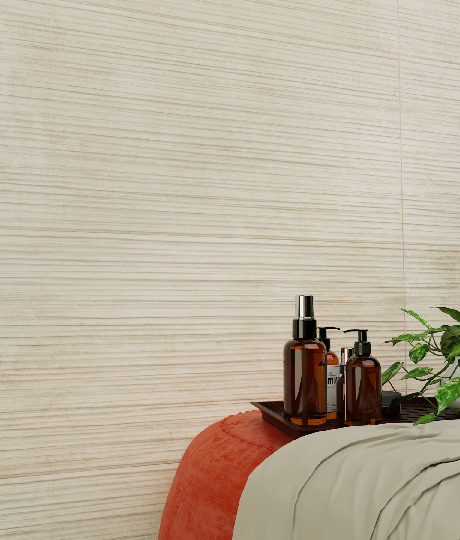 Revêtement Moderne en Grès Cérame Effet Béton Brossé Beige Mat Rt 30x60 - ELCW1695