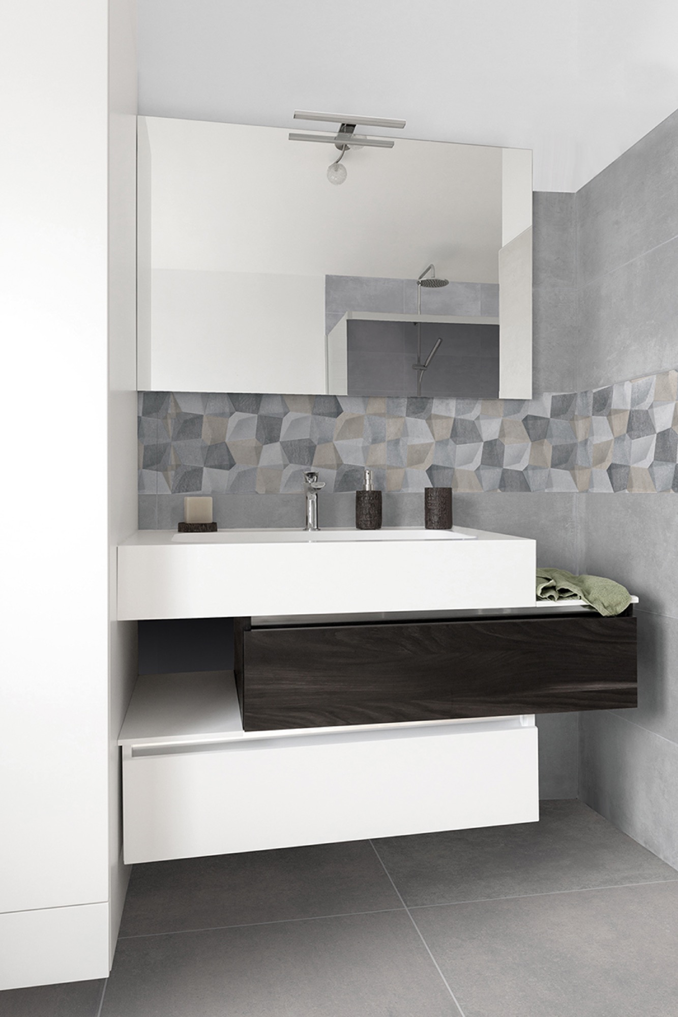 Carrelage Porcelaine Effet Résine Gris Foncé 60X60 - Elgy472