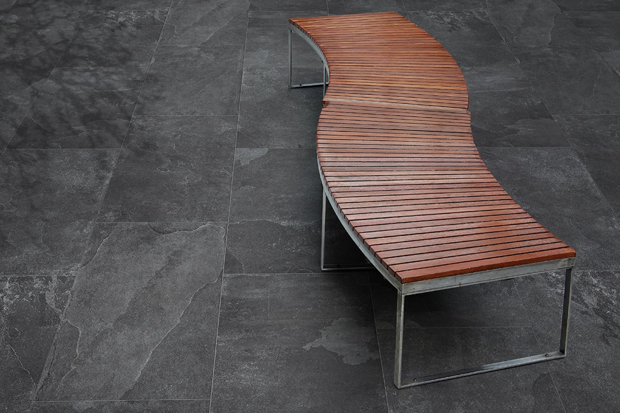 Carrelage Porcelaine Effet Pierre Ardoise Anthracite 20mm R11 120X120 - Elpa1116