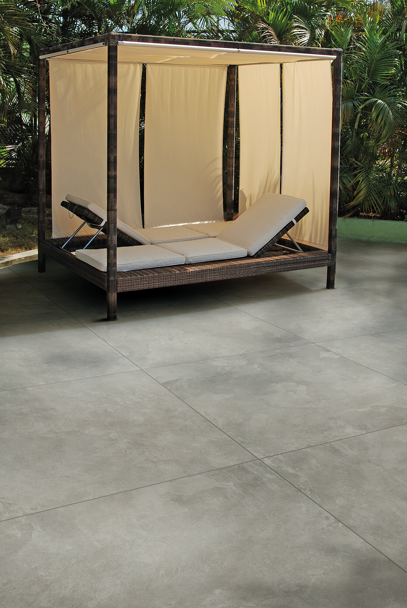 Carrelage Porcelaine Effet Pierre Gris Ardoise 20mm R11 120X120 - Elpg1115