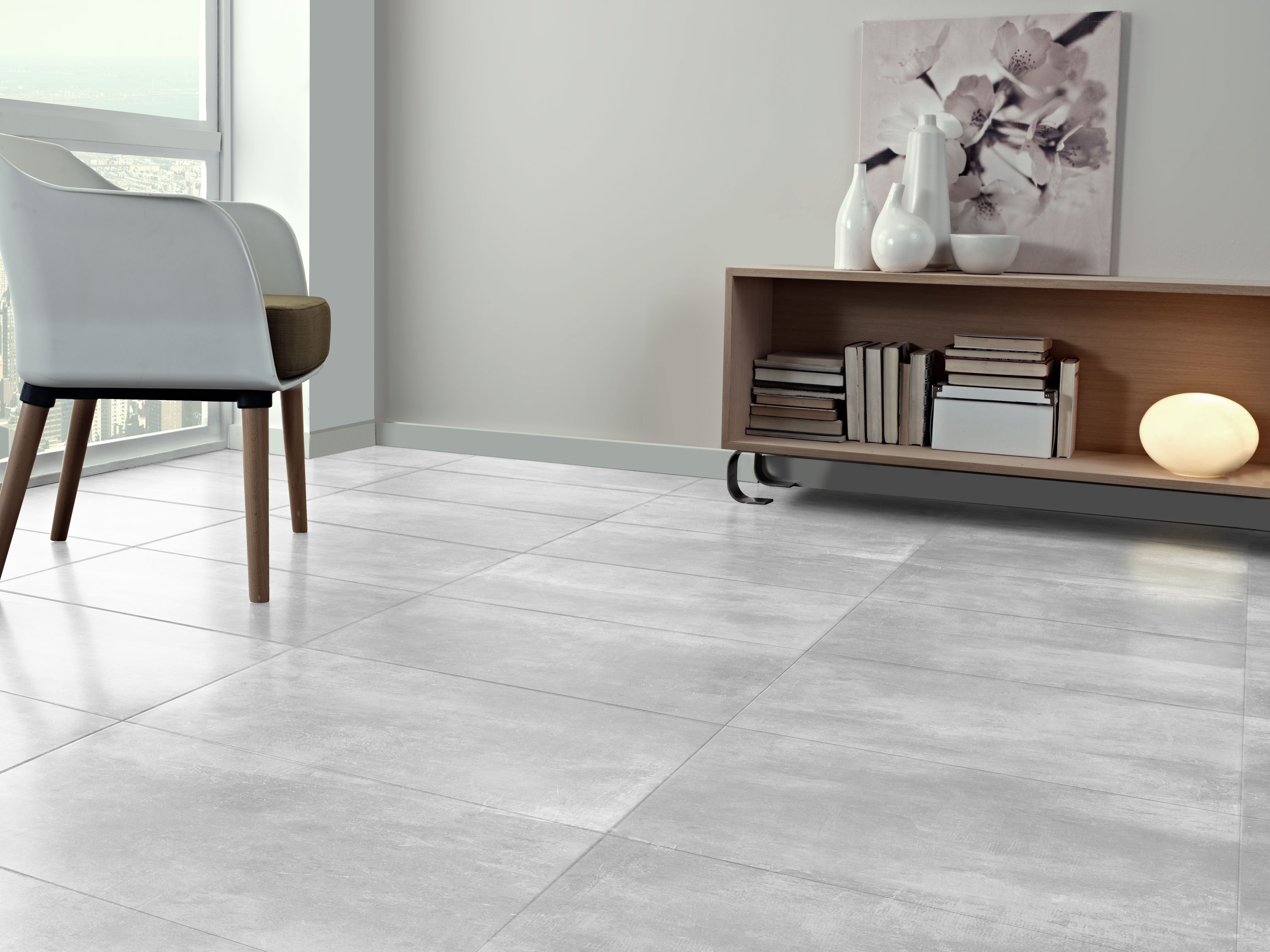 Carrelage Porcelaine Effet Résine Blanc 80X80 - Elwe063
