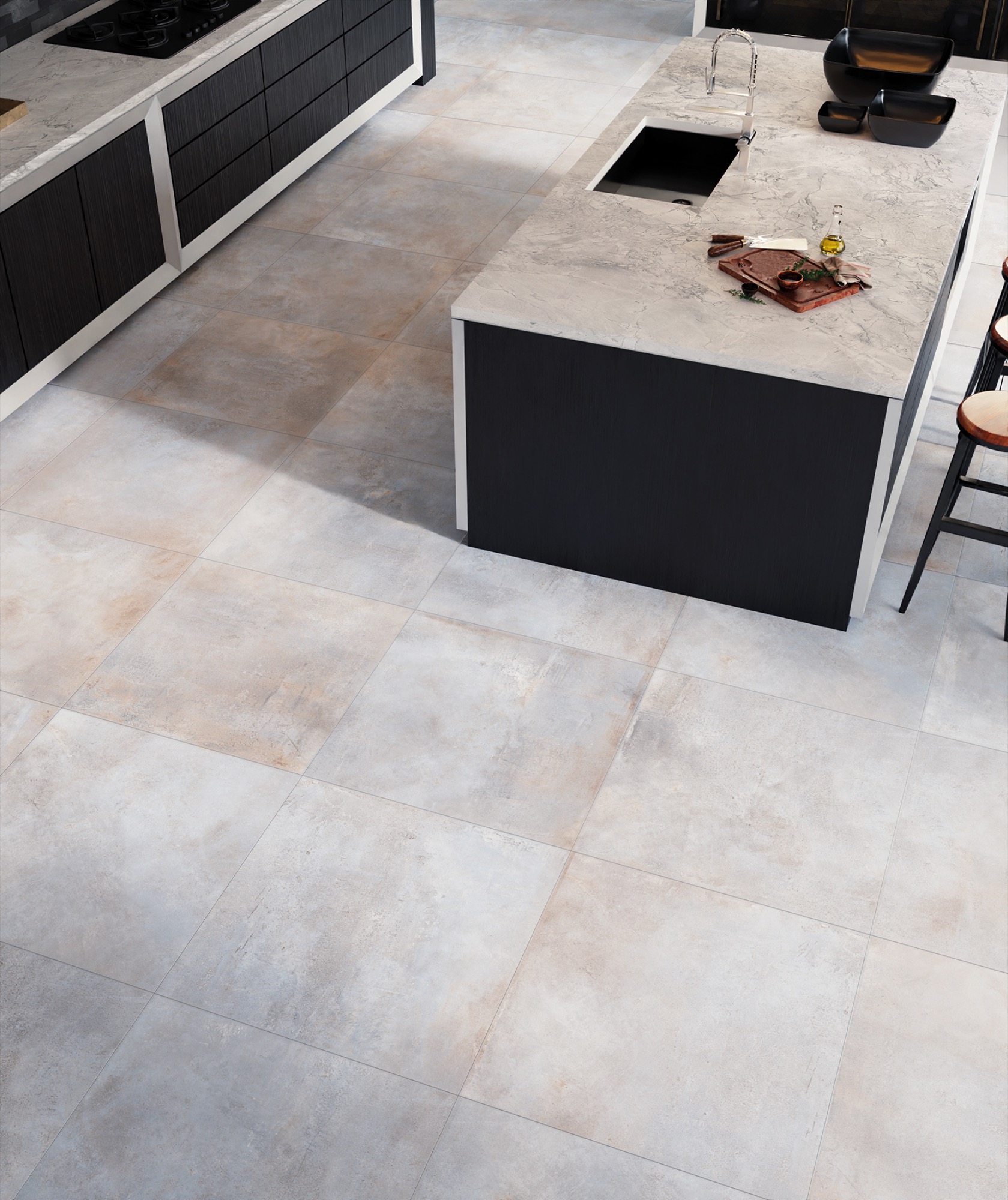 Carrelage Porcelaine Effet Béton Métallisé Gris Clair 60X120 - Emgy504