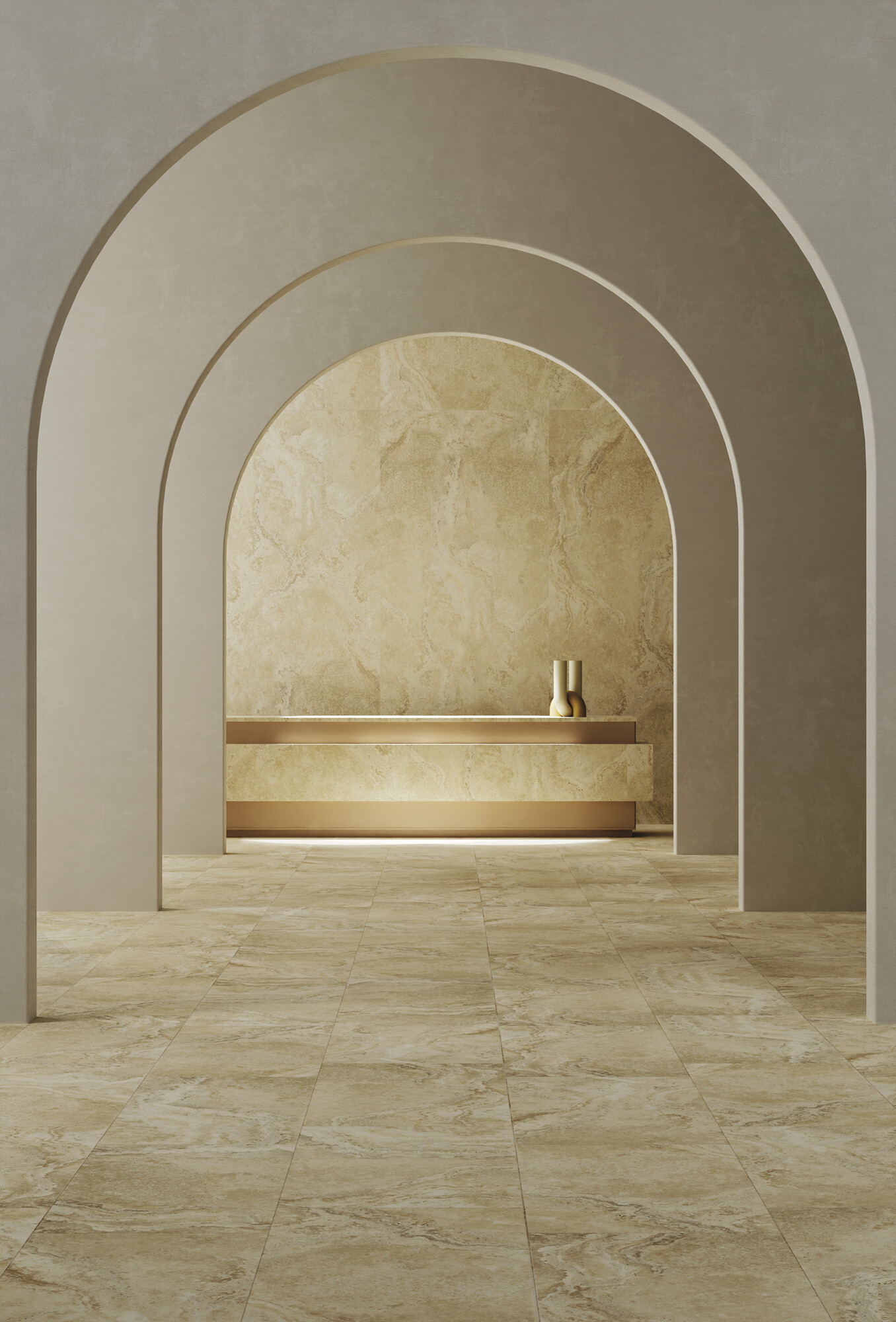 Carrelage Porcelaine Effet Marbre Travertin Soft Mat Ivoire 60X60 - Ensc143